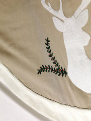 Rustic Reindeer Applique Christmas Tree Skirt This luxurious