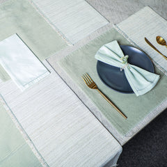 Trova Linen and Velvet Table Set Linen Blend with Cotton Velvet