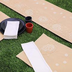 Charming Cotton Linen Embroidered Table Set Cotton Linen