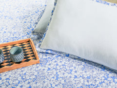 Ecrue Premium Brushed Cotton Floral Printed Bed Sheet 92x96'' with Pillow Case 17x27''