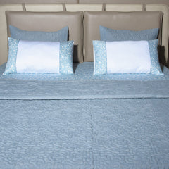 Luxury Soft Fully Embroidered Quilt 102x104'' with Sham 20 x 26''