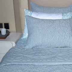 Luxury Soft Fully Embroidered Quilt 102x104'' with Sham 20 x 26''