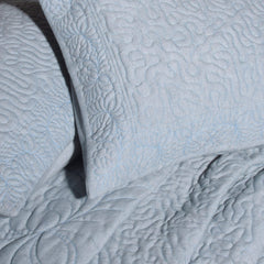 Luxury Soft Fully Embroidered Quilt 102x104'' with Sham 20 x 26''