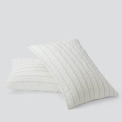 Pleated Striped Hand-Quilted Quilt Set size 102x106''