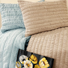 Searsucker Puckered Quilt Set 90x90