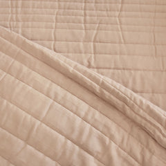 Linear Luxe Linen Blend Quilt Set 90x90
