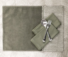 Exquisite Patchwork Table Linen Set Linen Blend with Cotton Velvet