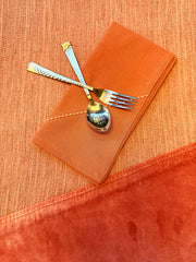 Elegant Table Linen Set: Linen Blend with Cotton Velvet