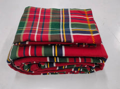 Yarn Dyed Woven Cotton Red Plaid Bed Sheet 108x108'' with Pillow Case 17x27''