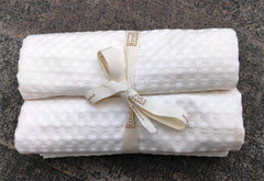 Classic White Waffle Weave Kitchen Towel Set of 2 Pieces