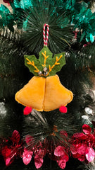 Golden Bell & Holly Jingle Ornament