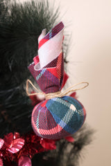 Rustic Plaid Fabric Bundle Hanging Ornament
