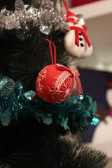 Printed Velvet Fabric Bauble Ornament