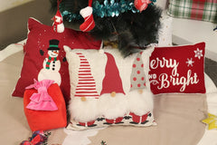 Christmas Gnomes Decorative Throw Pillow 18x18''