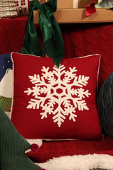 Embroidered Snowflake Decorative Throw Pillow