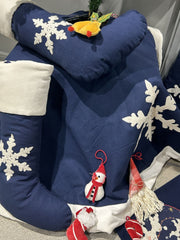 Deluxe Navy & White Winter Wonderland Christmas Decor Combo Pack 12-Pieces Set