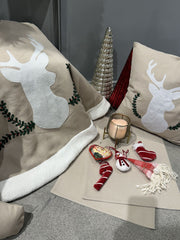 Rustic Reindeer & Elegant Beige Christmas Decor Combo Pack (7-Piece Set)