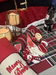 Classic Santa Belt & Tartan Plaid Christmas Decor Combo Pack (10-Piece Set)