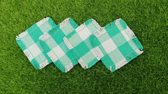Woven Rib Check Coaster Set Size 6x6'' Pack Of 04Pieces