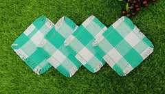 Woven Rib Check Coaster Set Size 6x6'' Pack Of 04Pieces