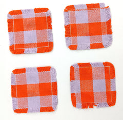 Woven Rib Check Coaster Set Size 6x6'' Pack Of 04Pieces
