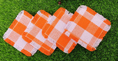 Woven Rib Check Coaster Set Size 6x6'' Pack Of 04Pieces
