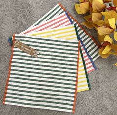 Woven Stripe Dishcloth Size 8x8'' Set of 04Pieces