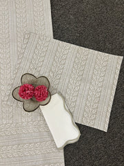 Schiffli Embroidered Natural Linen Gauze Table Linen Set Pack of 8 pieces