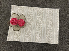 Schiffli Embroidered Natural Linen Gauze Table Linen Set Pack of 8 pieces