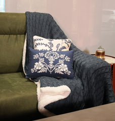 Hand-Beaded and Embroidered Cushion