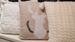 Reindeer Silhouette Decorative Throw Pillow