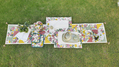 Organic Textured Cotton Print Patchwork Table Set