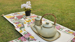 Organic Textured Cotton Print Patchwork Table Set