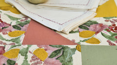 Organic Textured Cotton Print Patchwork Table Set