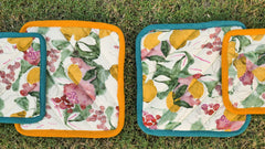 Organic cotton Printed Coster set of 4 Pieces size-6x6''-2pcs and 8x8''-2pcs