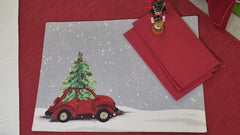 Retro Christmas Tree Car Placemat