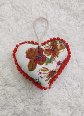 Floral Heart Pillow Hanging Ornament