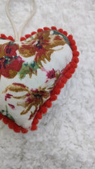 Floral Heart Pillow Hanging Ornament