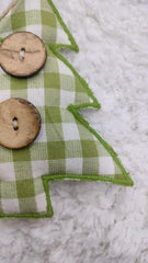 Rustic Gingham Christmas Tree Hanging Ornament