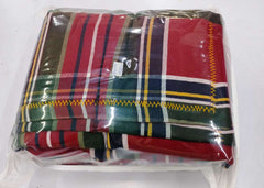 Yarn Dyed Woven Cotton Red Plaid Bed Sheet 108x108'' with Pillow Case 17x27''
