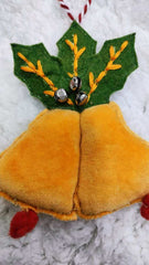 Golden Bell & Holly Jingle Ornament