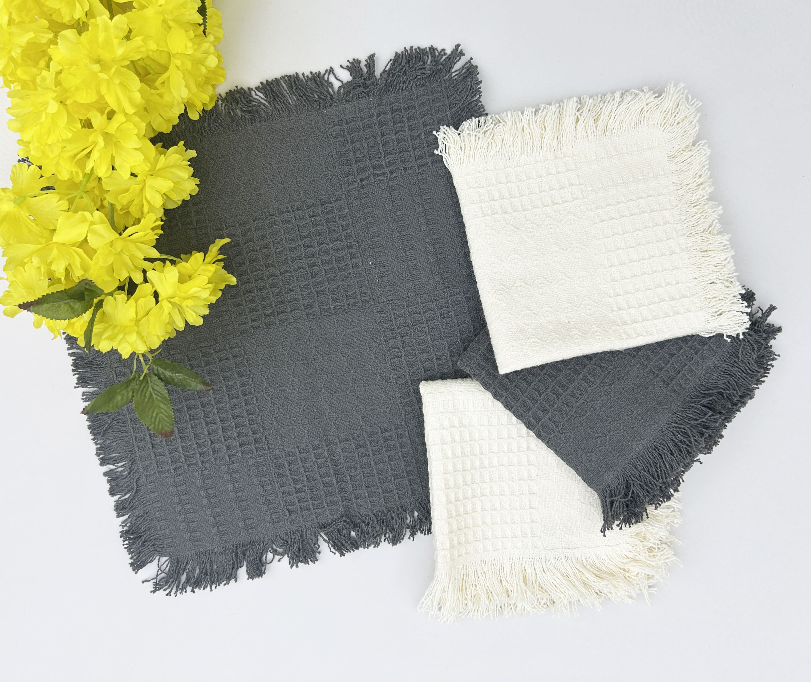 Premium Woven Cotton Waffle Napkin Set Pack Of 4 Pieces