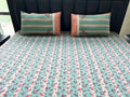 Rosewood Stripe Printed Bed Sheet Set Size 104x106''