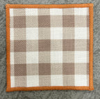 Chestnut Check Linen-Look Slub Coaster Set  Pack of 4 pieces