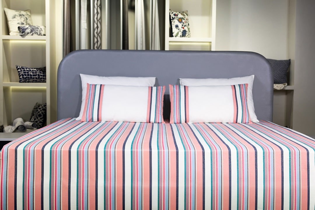 Prism Woven Stripe Cotton Flat Bed Sheet Set