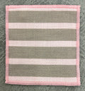 Dusty Rose Cabana Stripe Linen-Look Coaster Set  Pack of 4 pieces