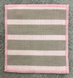Dusty Rose Cabana Stripe Linen-Look Coaster Set  Pack of 4 pieces