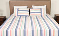 Premium Woven Cotton Stripe Flat Bed Sheet Set