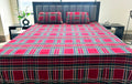 Premium Woven Cotton Plaid Bed Sheet Set