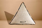 Rustic Embroidered Triangle Holiday Pillow